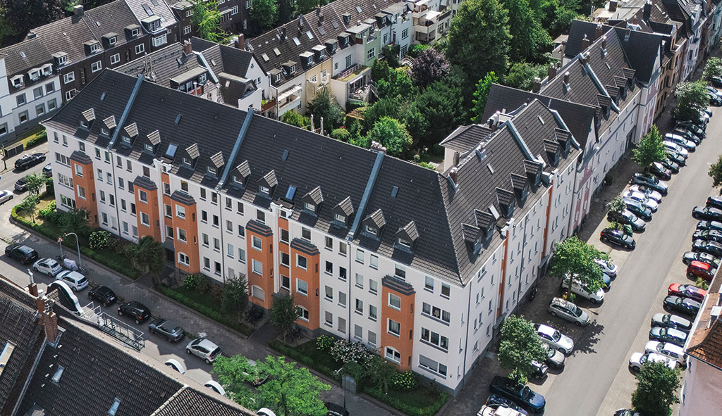 Luftaufnahme der bwb-Liegenschaften Schwerinstraße, Lützowstraße und Rolandstraße